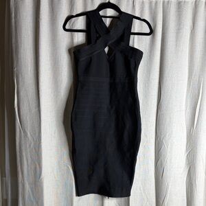 Shinestar Black Backless Dress